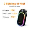 Hand Warmer Rechargeable Heater Portable: 10000mAh Hands Warmer with Color Lights , 1 Pack Mini Electric Hand Warmers,Heating Warmer for Camping Outdo