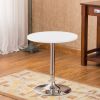 Adjustable Wood and Metal Bar Table in White