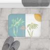 Abstract Floral with Sun Bath Mat