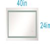 LED Bathroom Mirror with Lights, 40√ó24 Inch Smart Vanity Mirrors,Lighted Wall Mounted Anti-Fog Dimmable Mirror,Adjustable White/Warm/Natural Lights(H