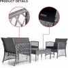 Y Enjoy Patio Furniture Sets,4 Pieces PE Rattan Wicker Chair Conversation Set,Outdoor Wicker Rattan Chairs Garden Backyard Balcony Porch Poolside with