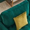 70'' Modern button tufted sofa with 2 throw pillows for living room,Velvet sofa, Emerald