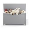 Wooden storage case with safety hinge cover