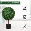 23.5" Artificial Boxwood Topiary Ball Tree, Fake Decorative Plant, Nursery Pot Included for Home, Balcony, Backyard and Garden