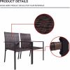 Patio Dining Chairs Set of 2 Stackable Outdoor-Indoor Wicker Chairs All-Weather PE Rattan with Armchair,Firepit Armchair for Garden Backyard and Resta