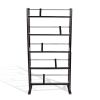 Media Storage Rack with Sliding Dividers in Espresso Brown