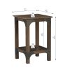 END TABLE "Versatile Walnut End Table - Modern Industrial Nightstand, Living Room Accent Side Table with Sturdy Metal Frame"