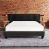 Contemporary 14 in. Platform Mattress Foundation, Full Size Upholstered Bed Frame Base, Dark Gray