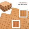 Plastic interlocking deck tiles, 44 pack terrace deck tiles, 12 "x12" square waterproof outdoor all weather use, pool balcony backyard terrace deck ti