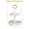 2 Tier Serving Tray Round Farmhouse Kitchen Table Tray Stand Food Fruits Cupcake Display Coffee Countertop Tray