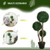 Artificial Plant for Home Decor Indoor & Outdoor Fake Plants Artificial Tree in Pot, 3 Ball Boxwood Topiary Tree for Home Office, Living Room Decor, D