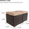 Outdoor Patio Ottomans,2 Pieces PE Rattan Wicker Ottoman Seat,Patio Furniture,Footrest Seat with Removable Cushions and Hidden Storage Space,Seat for