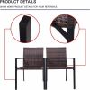 Patio Dining Chairs Set of 2 Stackable Outdoor-Indoor Wicker Chairs All-Weather PE Rattan with Armchair,Firepit Armchair for Garden Backyard and Resta