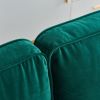 70'' Modern button tufted sofa with 2 throw pillows for living room,Velvet sofa, Emerald