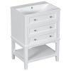 24" Bathroom Vanity With Sink, Bathroom Storage Cabinet with Drawer and Open Shelf, Solid Wood Frame