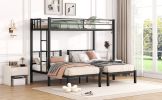 Twin over Twin & Twin Bunk Beds for 3, Twin XL over Twin & Twin Bunk Bed Metal Triple Bunk Bed