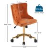 Lift wheel five-star foot back pull point flannelette burning orange gold feet indoor leisure chair simple Nordic style