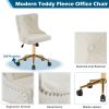 Lift wheel five-star foot backrest pull point teddy velvet white gold feet indoor leisure chair simple Nordic style