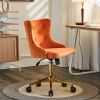 Lift wheel five-star foot back pull point flannelette burning orange gold feet indoor leisure chair simple Nordic style