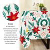 Muwago Winter Holiday Christmas Tablecloth, Red Flowers Wreath Bells Table Cloth, Durable Table Cover for Xmas/Dinner Party Decoration