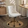 Lift wheel five-star foot backrest pull point teddy velvet white gold feet indoor leisure chair simple Nordic style