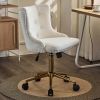 Lift wheel five-star foot backrest pull point teddy velvet white gold feet indoor leisure chair simple Nordic style