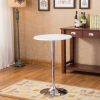 Adjustable Wood and Metal Bar Table in White