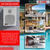 5 Core Outdoor Speakers Stereo In Wall Speaker Pair 100W Peak Passive Outside Surface Mount Wired Waterproof Patio House Garage Indoor Exterior Audio