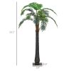 Outsunny 5' Artificial Lighted Palm Tree with 3 Coconuts, 200 LED Light, Color Changing Light Up Tropical Palm Tree with Remote for Indoor, Outdoor, P