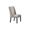 Traditional Formal 2pc Side Chairs Upholstered Wingback Design Oak Finish Dining Room Furniture Nailhead Trims Dining Chairs