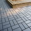 Plastic Interlocking Deck Tiles,44 Pack Patio Deck Tiles,12"x12" Square Waterproof Outdoor All Weather Use, Patio Decking Tiles for Poolside Balcony B