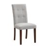 Linen Tufted Dining Room Chairs Set of 6, Accent Diner Chairs Upholstered Fabric Side Stylish Kitchen Chairs with Solid Wood Legs and Padded Seat - Gr