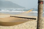 10 FT Double 2 Person Caribbean Rope Hammock, Hand Woven Polyester Hammock with Spreader Bars, 450 LBS Capacity, Tan