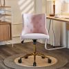 Lift wheel five-star foot back pull point flannelette light pink gold feet indoor leisure chair simple Nordic style