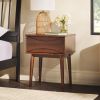 Mid-Century Modern 1-Drawer Solid Wood Nightstand ‚Äì Walnut