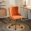 Lift wheel five-star foot back pull point flannelette burning orange gold feet indoor leisure chair simple Nordic style