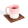 WILLART Wooden Handcrafted Tea Coffee Beer Cup Glass Coaster - Set of 2 (13 cm x 13 cm 0r 5 Inch x 5 Inch)