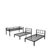 Twin over Twin & Twin Bunk Beds for 3, Twin XL over Twin & Twin Bunk Bed Metal Triple Bunk Bed