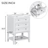 24" Bathroom Vanity With Sink, Bathroom Storage Cabinet with Drawer and Open Shelf, Solid Wood Frame