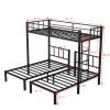 Twin over Twin & Twin Bunk Beds for 3, Twin XL over Twin & Twin Bunk Bed Metal Triple Bunk Bed