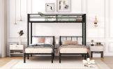 Twin over Twin & Twin Bunk Beds for 3, Twin XL over Twin & Twin Bunk Bed Metal Triple Bunk Bed