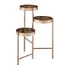 Gold Plant Stand with 3 Open Storage Compartment