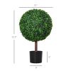 23.5" Artificial Boxwood Topiary Ball Tree, Fake Decorative Plant, Nursery Pot Included for Home, Balcony, Backyard and Garden