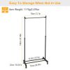 33lbs Garment Racks 3.12ft-4.80ft Height Adjustable Clothes Stand Foldable Clothes Hanger with Wheels