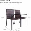 Patio Dining Chairs Set of 2 Stackable Outdoor-Indoor Wicker Chairs All-Weather PE Rattan with Armchair,Firepit Armchair for Garden Backyard and Resta