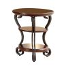 Traditional Style Brown Cherry 1pc SIDE TABLE Open Bottom Shelf Ornate Design Living Room Furniture