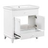 30" Bathroom Vanity with Sink, Bathroom Cabinet with Two Doors and One Drawer