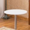 Adjustable Wood and Metal Bar Table in White