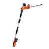 VEVOR 20V Cordless Hedge Trimmer, 18 inch Double-edged Steel Blade, Pole Hedge Trimmer Kit 20V Battery, Fast Charger Included, 74"-94" Telescoping Des