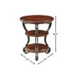 Traditional Style Brown Cherry 1pc SIDE TABLE Open Bottom Shelf Ornate Design Living Room Furniture